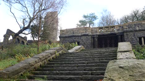 Stone-moss-covered-staircase-ruins-Autumn-woodland-Rivington-ornamental-terraced-gardens-wilderness-looking-up-stairs-descending-jib