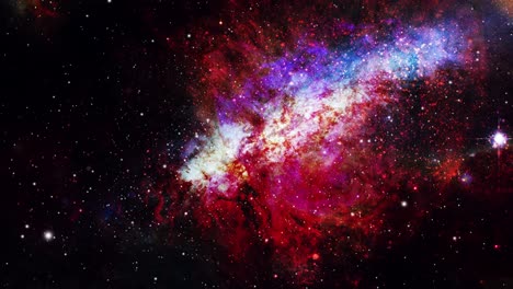 La-Nube-De-La-Nebulosa-Roja-Y-Las-Estrellas-Circundantes-Se-Mueven-En-El-Universo-Oscuro