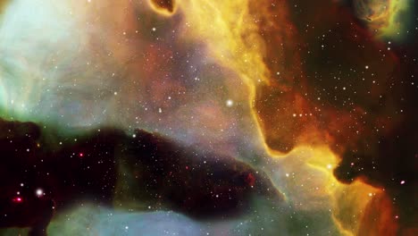 Nubes-Nebulosas-Amarillas-Oscuras-Moviéndose-A-Través-Del-Universo