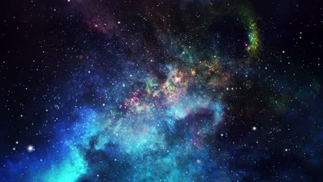 Blaue-Nebelwolken-Und-Sterne-Befinden-Sich-Im-Riesigen-Universum