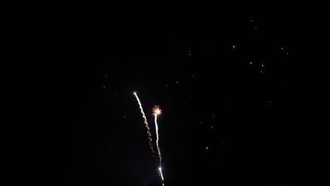 Fireworks-in-dark-sky-background.-Low-angle