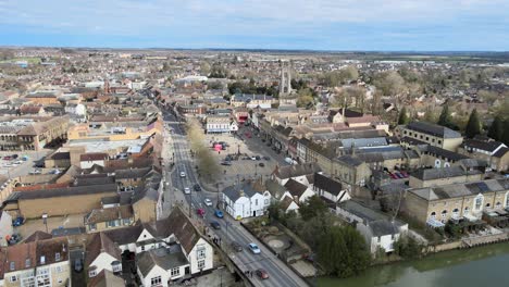 St-Neots-town-centre-Cambridgeshire-UK-Aerial-footage