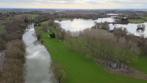 Great-River-Ouse-lakes-in-background-UK-Aerial-footage