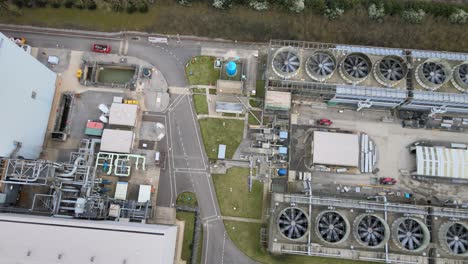 Overhead-Aerial-cooling-fans-and-chimneys-Little-Barford-Power-Station-St-Neots-UK