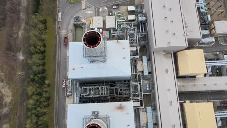 Little-Barford-Power-Station-St-Neots-UK-overhead-Aerial-footage-4K