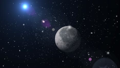 Luna-En-Movimiento-Con-Una-Luz-Brillante-En-El-Espacio