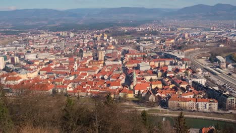 Luftaufnahme-Der-Stadt-Celje-In-Slowenien