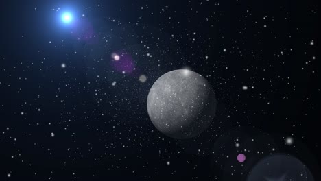 Der-Planet-Merkur,-Der-Sich-Mit-Einem-Hellen-Licht-Im-Universum-Bewegt