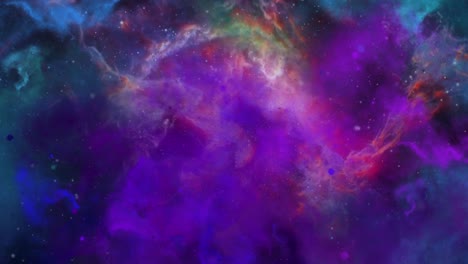 Lila-Nebelwolken-Gemischt-Mit-Grün-Im-Universum