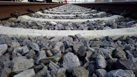 In-the-Middle-of-Gravel-Railroad-Track-Footage