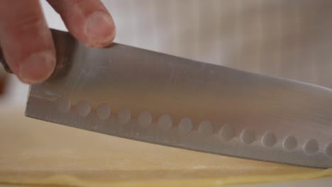 Close-up-of-trimming-the-sides-of-a-square-of-pasty-dough-while-making-gourmet-pop-tarts