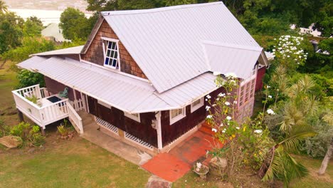 Aerial-view-of-a-wooden-house-which-was-rebuilt-from-the-19th-century