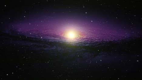 Una-Galaxia-De-Color-Magenta-Con-Luz-Brillante-En-Medio-De-Un-Universo-Oscuro