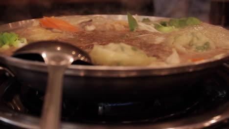 Kimchi-Stew-Boiling-and-Bubbling-in-Pot-in-Seoul-South-Korea