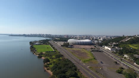 Internacional-Soccer-stadium-at-Porto-Alegre-aerial-scene-in-4K