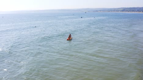 Arriving-in-a-kayak-to-Marazion-Cornwall-England-aerial