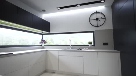 Zeitgenössisches-Küchendesign-–-Moderne-Schwarz-Weiß-Küche
