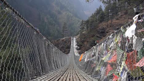 A-view-of-the-Tenzing-Hillary-swinging-bridge-in-the-mountains-of-Nepal