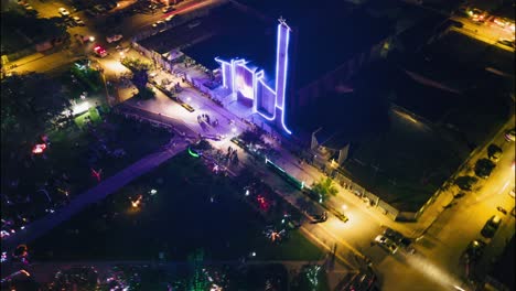 Luftüberblendung-Des-Stadtbildes-Bei-Nacht-In-Costa-Rica
