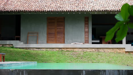 Exterior-Of-An-Accommodation-Structure-With-An-Outdoor-Pool-In-Tropical-Resort-Of-Sri-Lanka