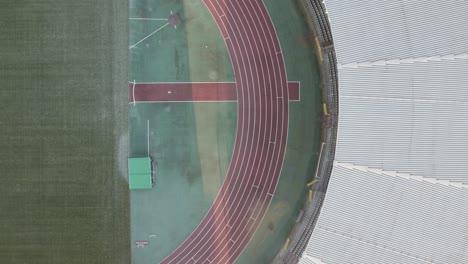 Aerial-view-of-King-Baudouin-Stadium-in-Brussels,-Belgium-top-down-slider-shot