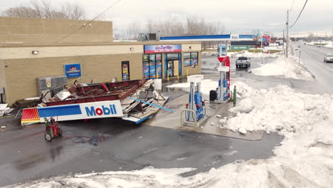 Aerial-view-of-Collapsed-Gas-Station-after-the-Buffalo-snowstorm