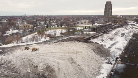Aerial-view-aftermath-of-huge-winter-storm-in-North-American-city