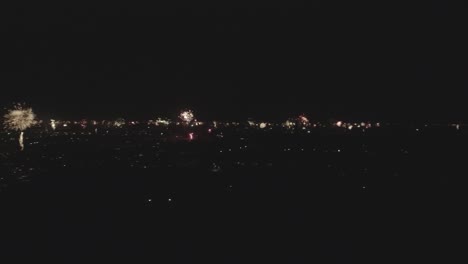 New-years-fireworks-drone-shot-from-right-to-left