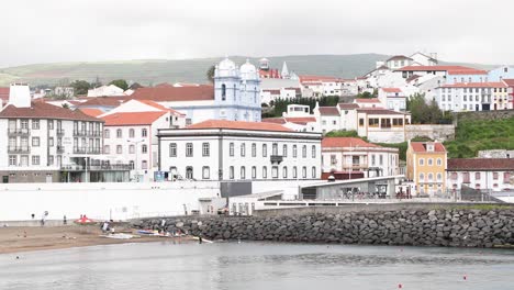 Architectural-Landmarks-And-Structures-In-Angra-do-Heroísmo-Bay,-Portuguese-Archipelago-Of-The-Azores