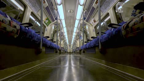 Low-Angle-View-Of-Empty-Jubilee-Line-Train-Carriage-On-The-London-Underground