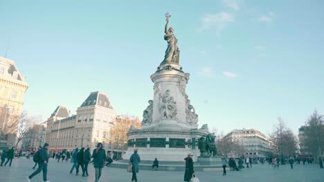 Place-de-la-Republique-and-main-monument,-Paris,-France