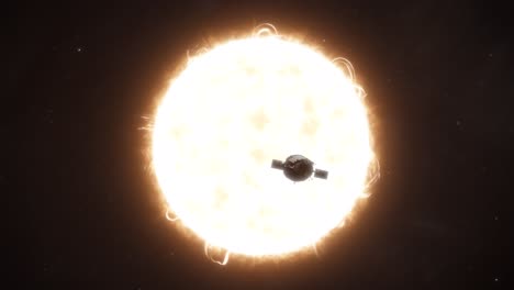 Medium-Establishing-Shot-of-the-Parker-Solar-Probe-Orbiting-the-Sun