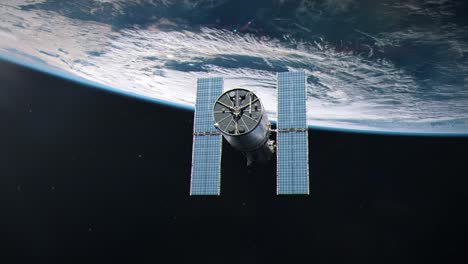 Das-Hubble-Weltraumteleskop-In-Der-Erdumlaufbahn,-Das-Beobachtungen-Durchführt