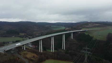 The-Sauerland's-Crowning-Glory:-The-Tallest-Bridge-in-North-Rhine-Westphalia,-the-Talbrücke-Nuttlar-supporting-Autobahn-46-by-Bestwig,-Germany