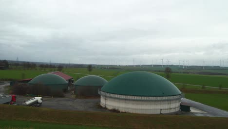 Green-Energy-in-Action:-An-Aerial-View-of-a-Biogas-Plant-and-Farm-in-Germany