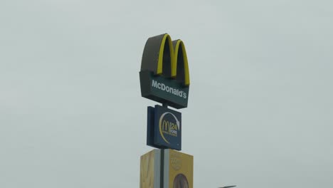 McDonald's-Company-Logo.-Outdoor-Footage.-Bird-Flying.-DayTime