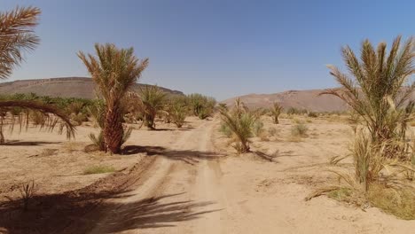 Off-road-rally-trail-in-Morocco's-Sahara-Desert---first-person-point-of-view