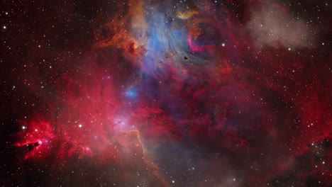 Universo,-Nebulosa-Roja-Expandiéndose-En-El-Espacio