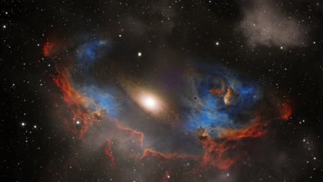Großes-Universum,-Galaxie-Inmitten-Eines-Nebels-Im-Weltraum