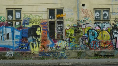 Schuss-Einer-Straße-Voller-Graffiti