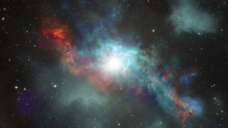 Großes-Universum,-Sternenübersäter-Nebel,-Der-Sich-Im-Weltraum-Bewegt
