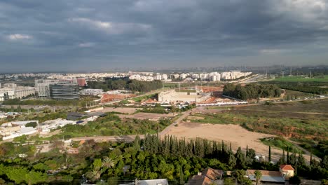 4K-drone-video-of-Rehovot-Northern-Industrial-Zone-on-an-overcast-winters-day