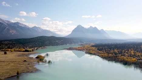 Aerial-View-Of-Beautiful-Mountain-Range-In-Alberta-Canada