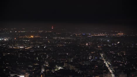 Mailand-Stadtlichter-Bei-Nacht,-Luftbild-Aus-Großer-Höhe