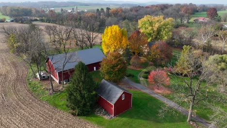 Family-farm-with-red-barn