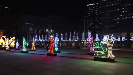 Multicolored-Lantern-Decorations-Lighting-The-Street-At-Night-In-Gwanghwamun-Square