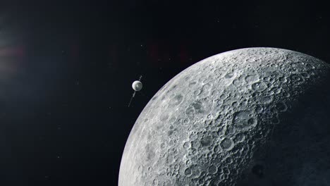 Voyager-Raumsonde,-Die-Den-Mond-Passiert