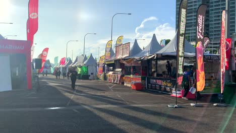 Malaysian-food-fiesta,-fair-street-market-in-early-morning