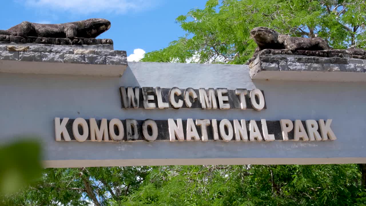 Premium stock video - Closeup of welcome to komodo national park ...