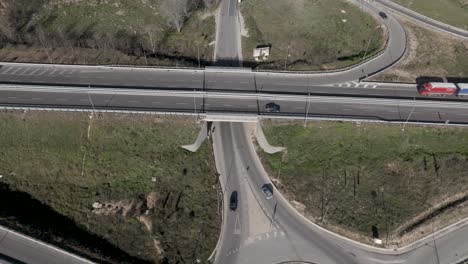 Altamura,-Italy-skyline-with-highway-and-traffic-with-drone-video-showing-vehicles-and-revealing-city